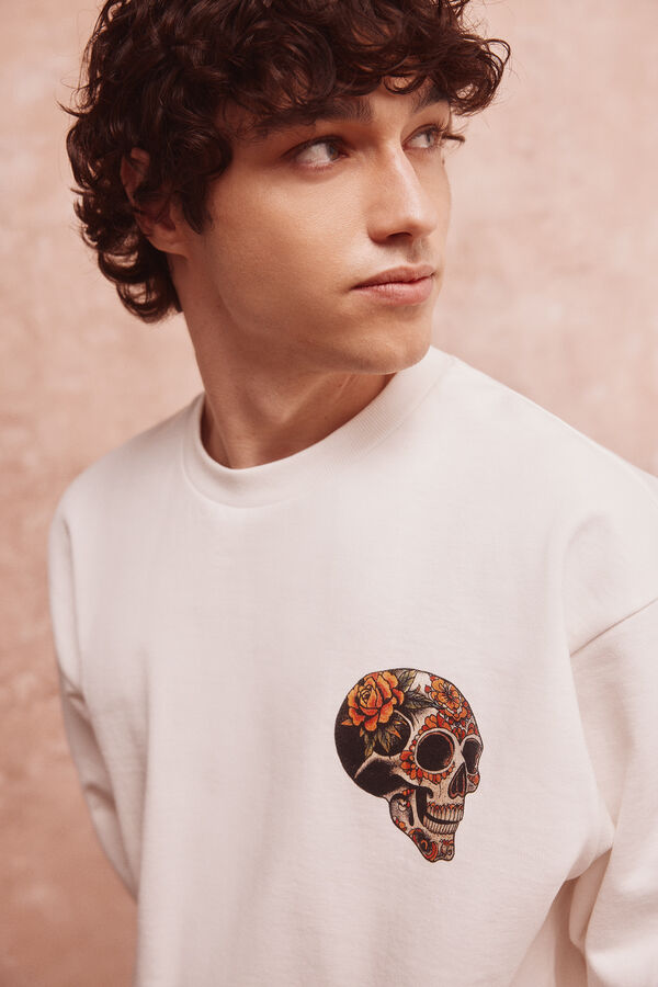 Springfield Sudadera con tatuaje de sudadera marfil