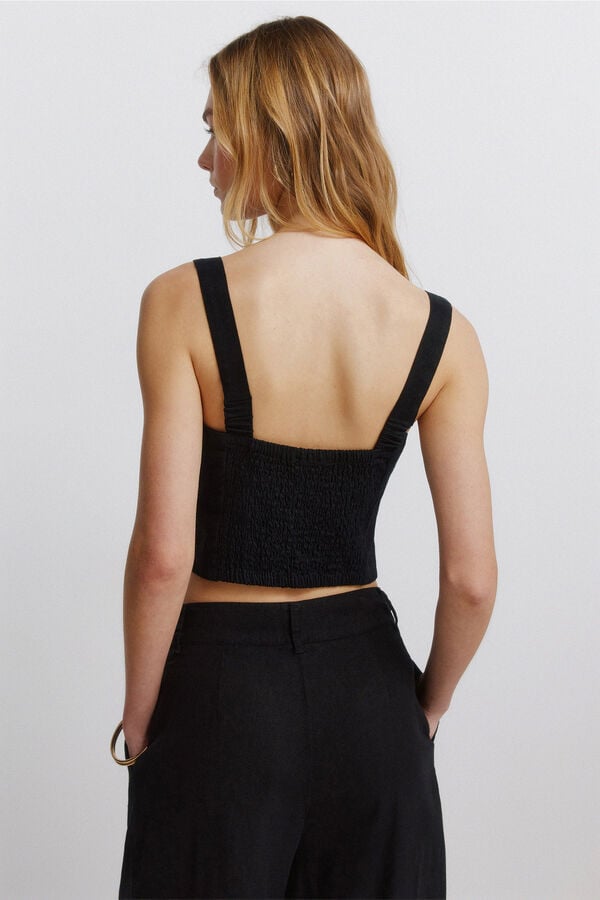 Springfield Top chaleco de lino negro negro