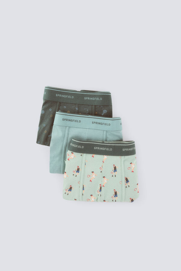 Springfield Paquete de 3 boxers tenis verde
