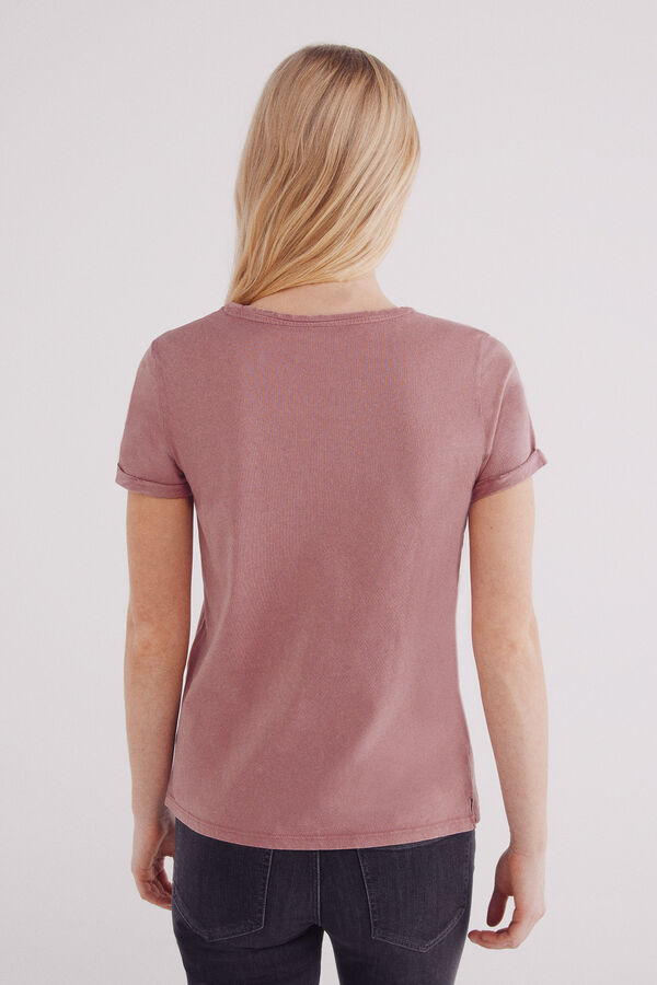 Springfield Playera efecto lavado rosa