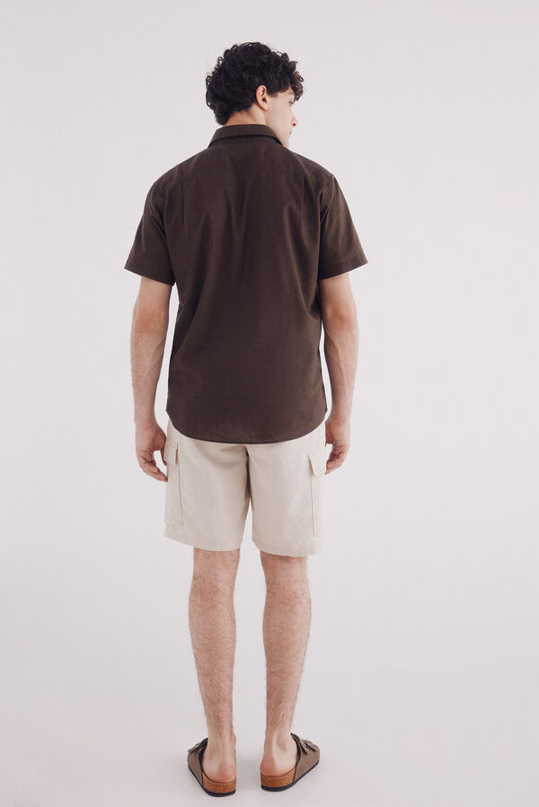 Springfield Bermudas lino cargo comfort fit blanco