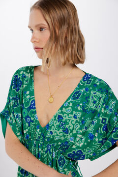 Springfield Vestido corto túnica estampado marfil