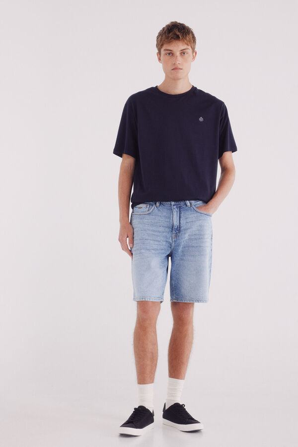 Springfield Camiseta básica cuello redondo azul