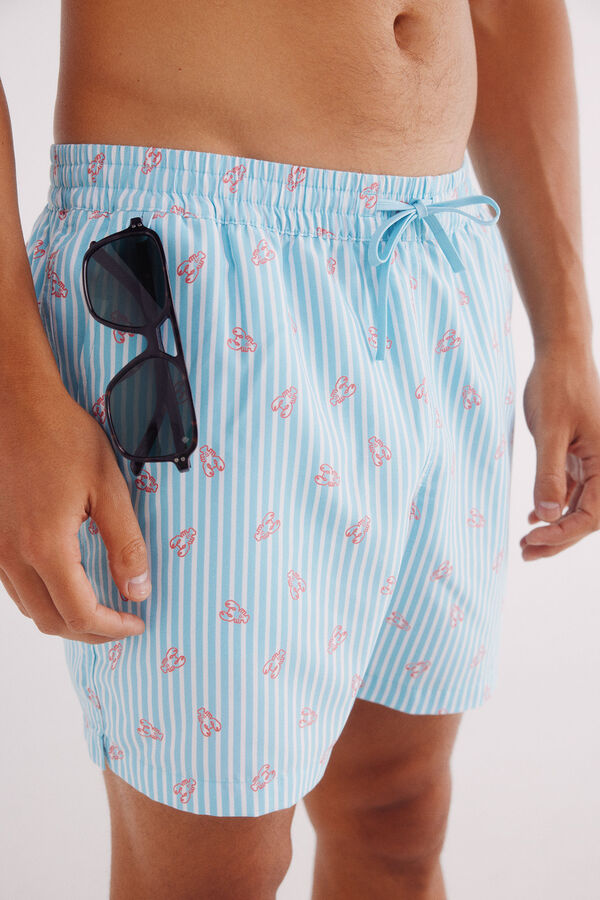 Springfield Bañador  estampado langostas turquesa