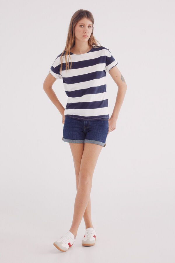Springfield Playera manga vuelta botones hombro marino