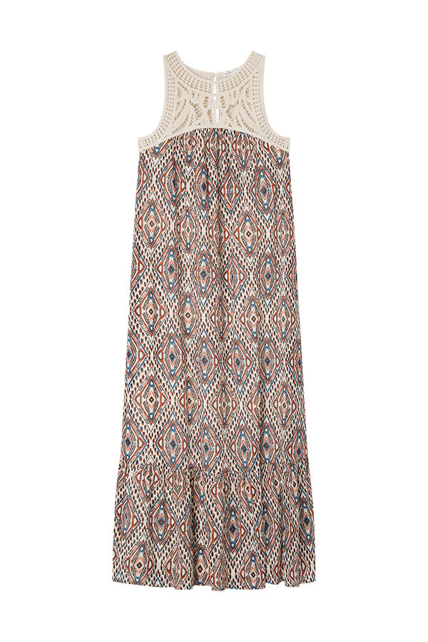 Springfield Vestido midi halter crochet café