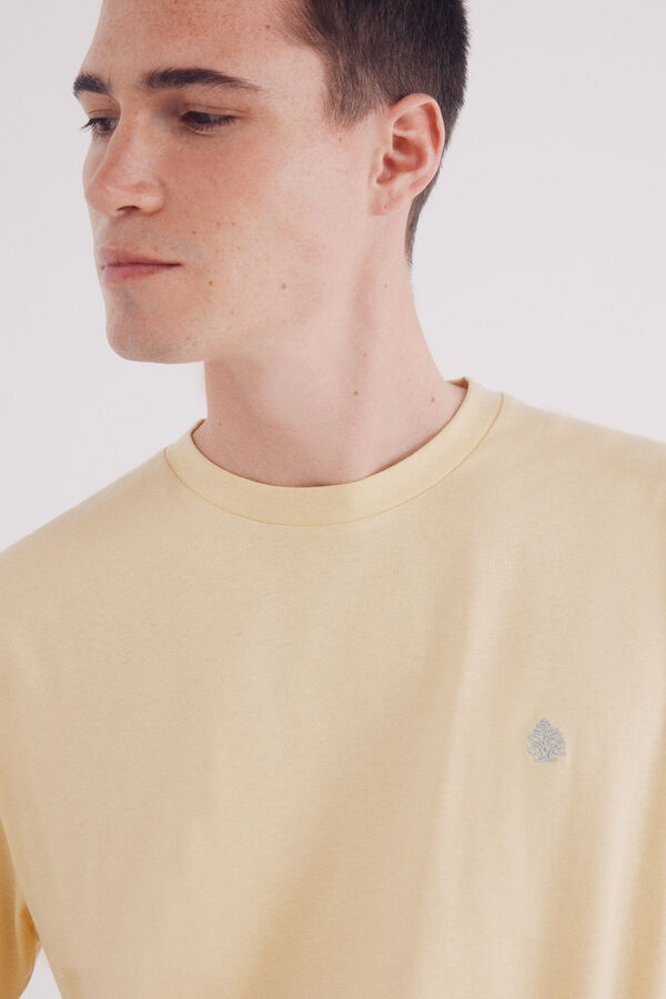 Springfield Playera básica cuello redondo amarillo