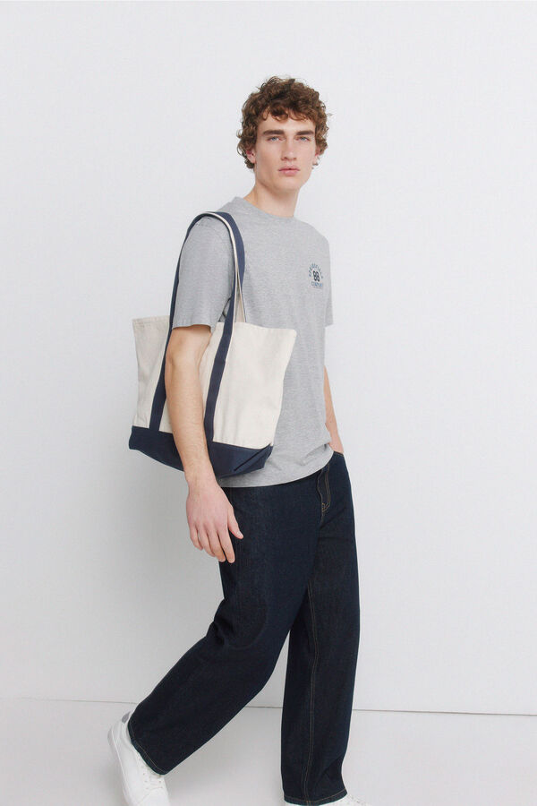 Springfield Playera logos jaspeada gris