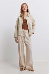 Springfield Pantal&oacute;n largo de lino beige