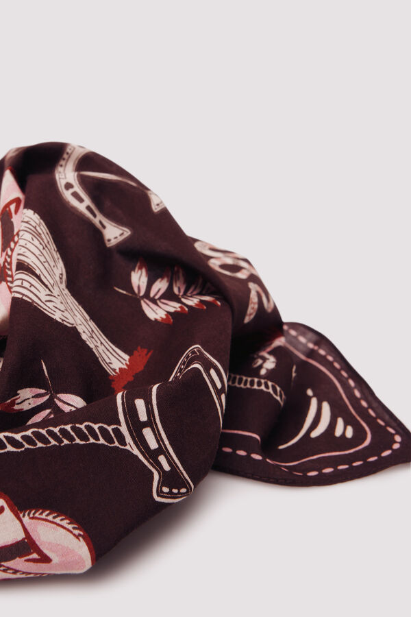 Springfield Pa&ntilde;uelo bandana de caballo vaquero caf&eacute;