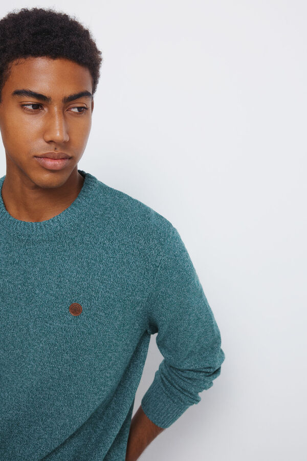 Springfield Jersey trenzado de fantasía liso azul