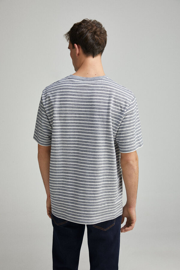 Springfield Playera raya estructura azul
