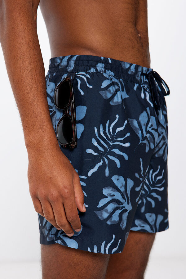 Springfield Bañador estampado hojas marino