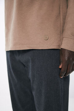Springfield Camisa manga larga textura café
