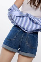 Springfield Short denim mom azul