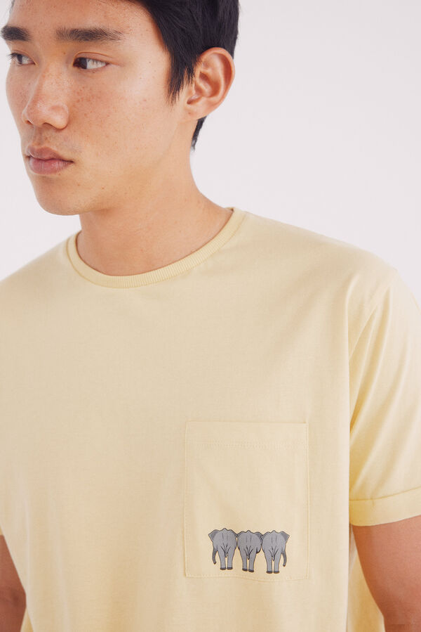 Springfield Pijama corto elefantes amarillo