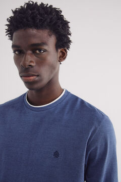 Springfield Playera manga larga microraya doble azul