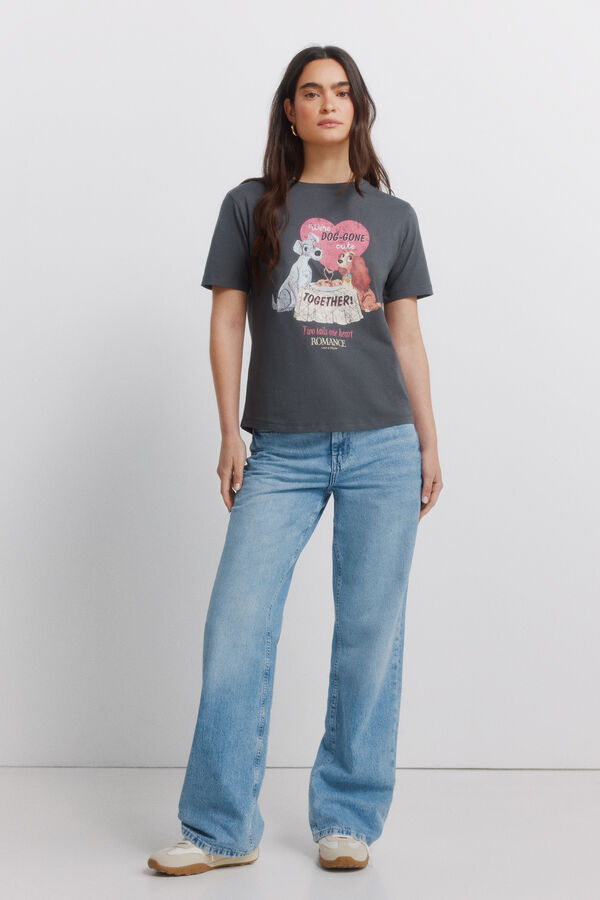 Springfield Playera de manga corta con estampado gris