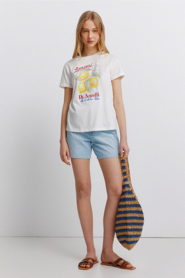 Springfield Playera de manga corta con estampado marfil