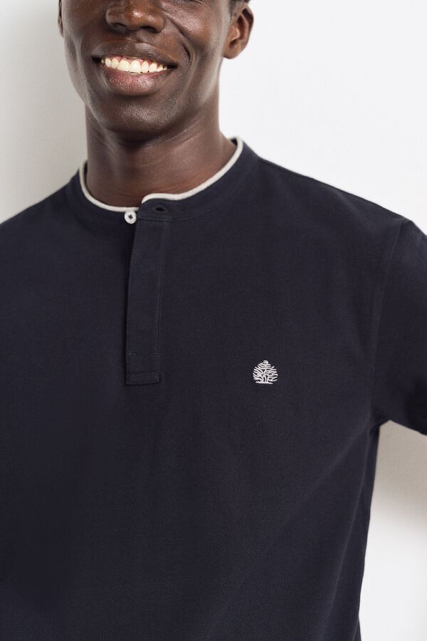 Springfield Polo  piqué cuello mao regular fit marino