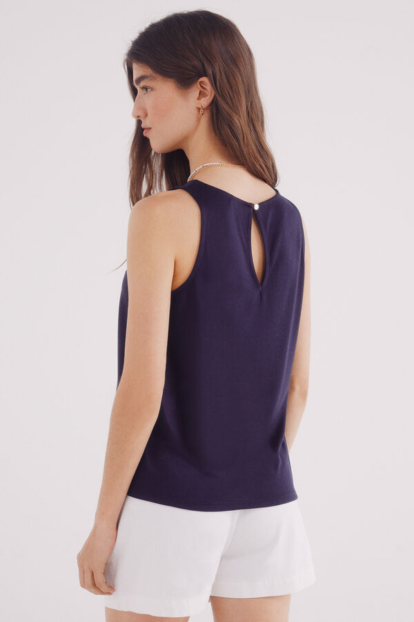 Springfield Playera lisa bimateria azulado