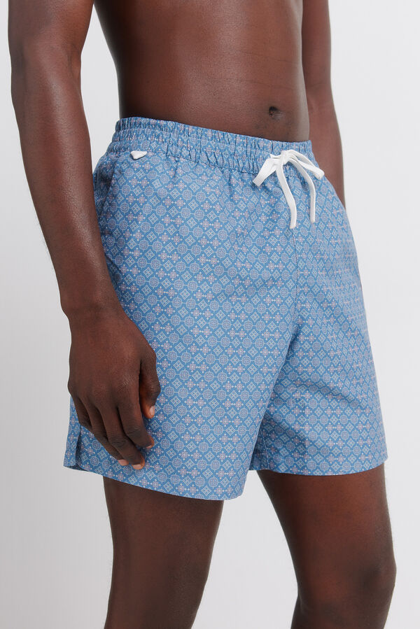 Springfield Traje de ba&ntilde;o estampado de mosaico azul