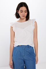 Springfield Playera Bordado Suizo beige