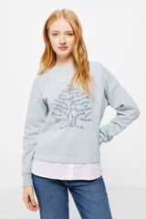 Springfield Sudadera árbol "Bloom with me" azul claro