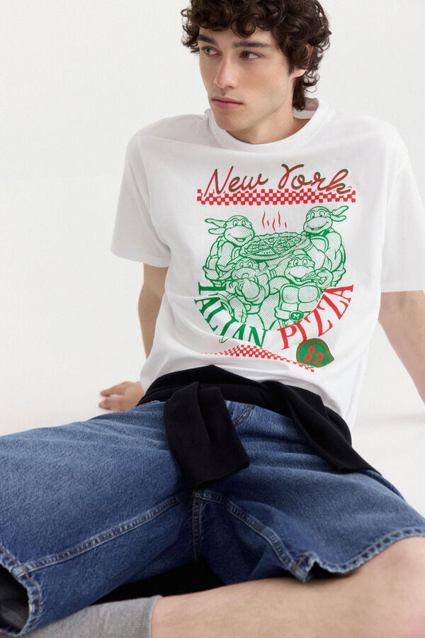 Springfield Playera Ninja Turtles N. York Pizza natural
