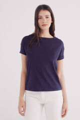 Springfield Playera lisa manga vuelta botones hombro marino
