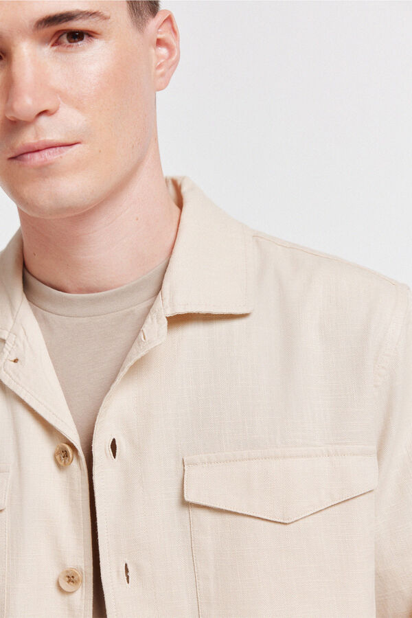 Springfield Sobrecamisa de corte holgado beige