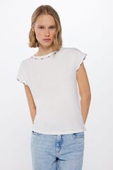 Springfield Playera bordado étnico cuello estampado