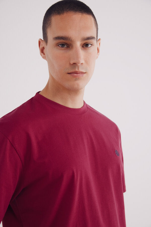 Springfield Playera básica cuello redondo rojo