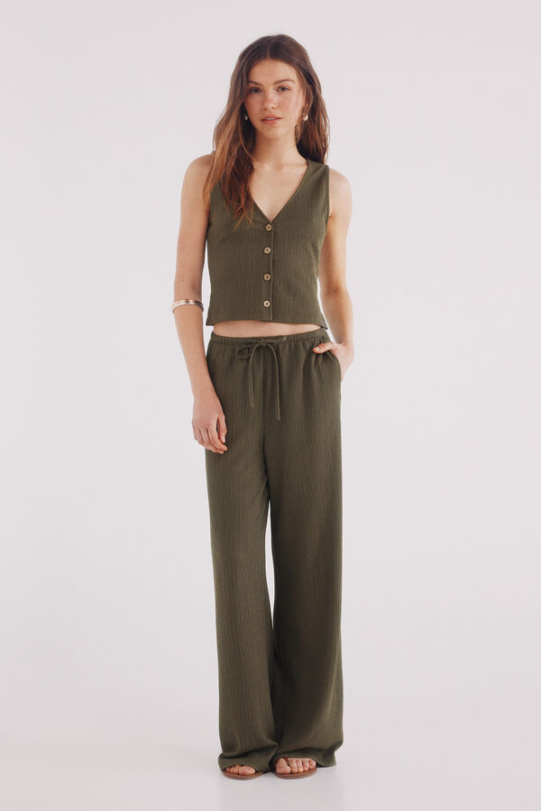 Springfield Top estructura botones kaki