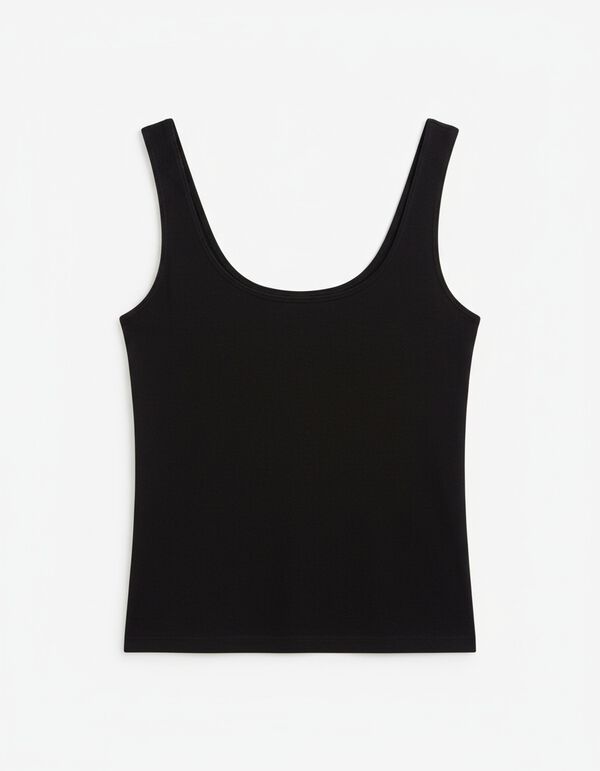 Springfield Playera de tirantes de doble tejido negro