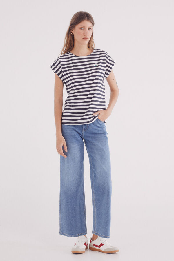 Springfield Playera "Daisy" rayas azulado
