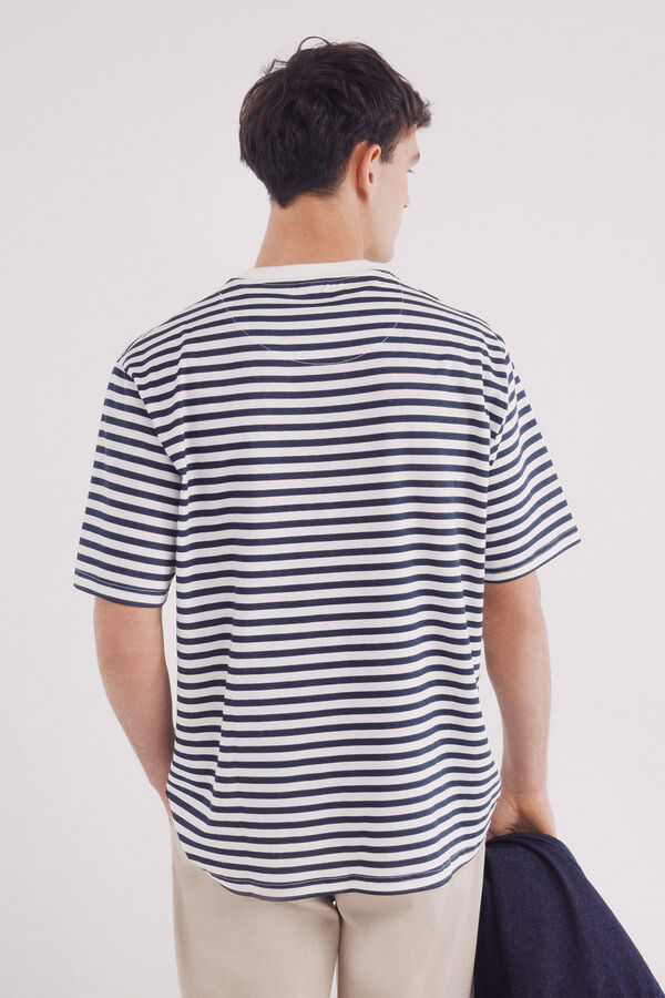 Springfield Playera rayas estampada marfil