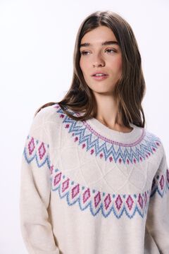 Springfield Suéter cenefas jacquard lurex morado/lila