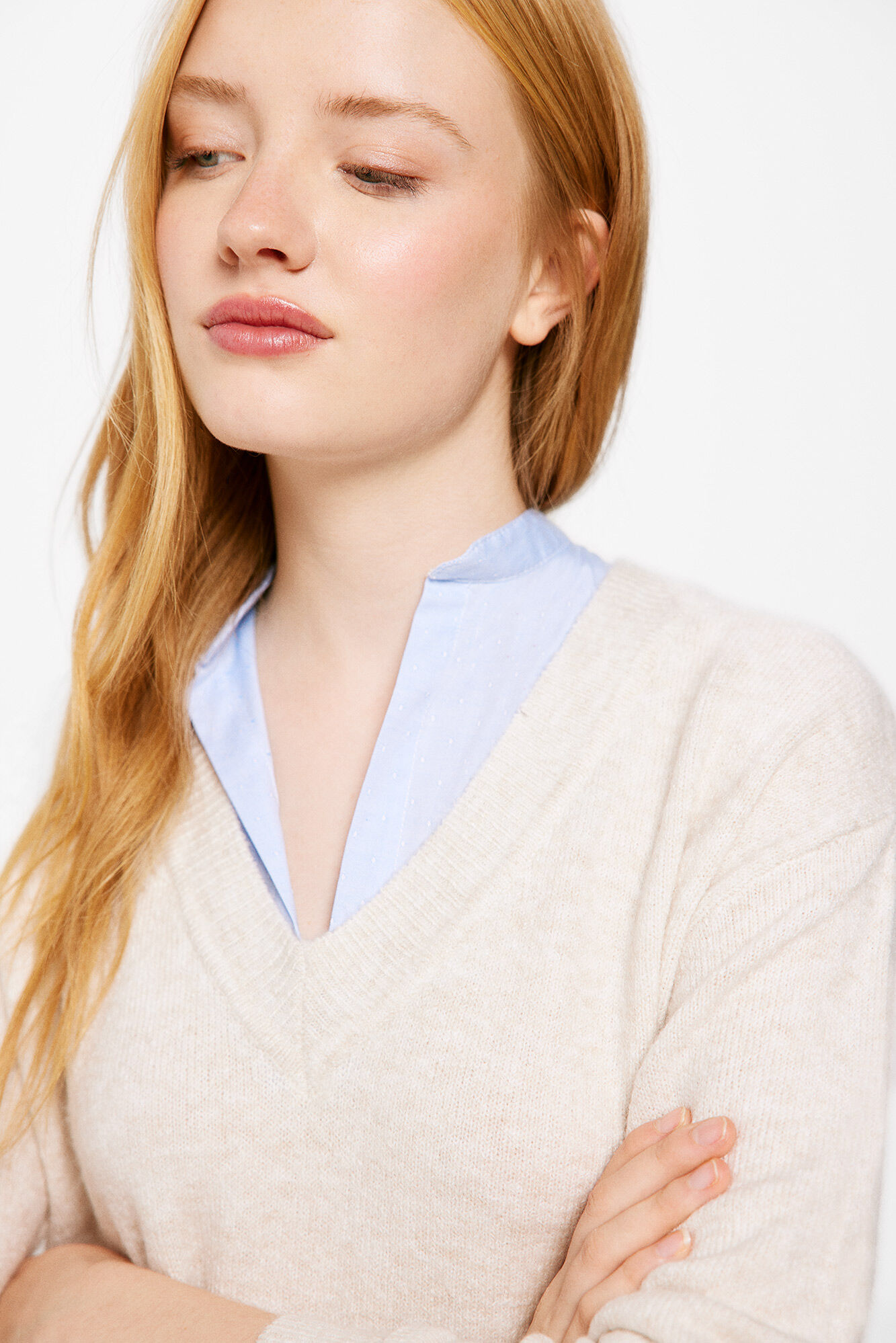 Sueter bimateria cuello mao Jerseys de mujer WomenSecret MX