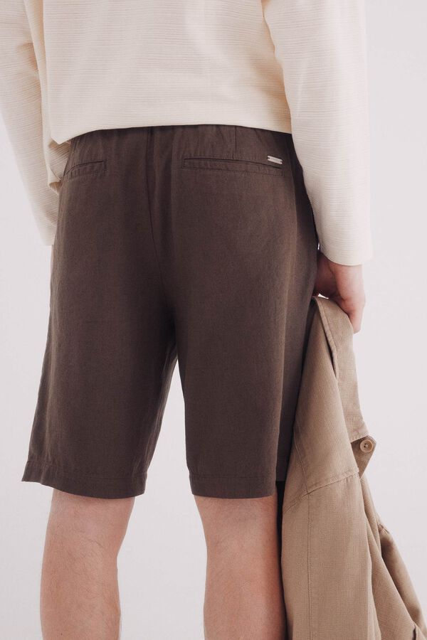 Springfield Bermuda lino slim fit café