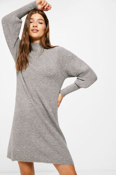 Springfield Vestido Punto Perlas gris oscuro