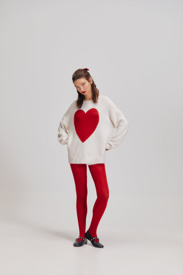 Springfield Suéter corazón intarsia estampado