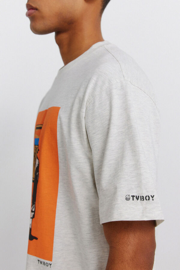 Springfield Playera TvBoy Grito gris