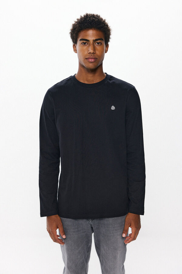 Springfield Playera manga larga peach negro