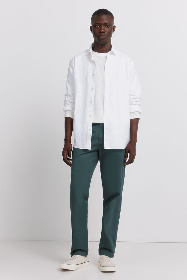 Springfield Pantal&oacute;n chino slim fit de color turquesa