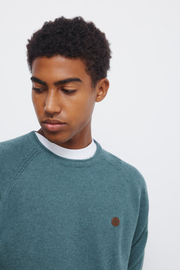 Springfield Jersey de cuello liso azul