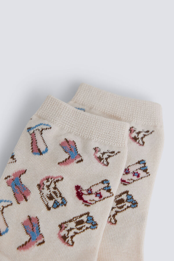 Springfield Calcet&iacute;n largo para botas cowboy beige
