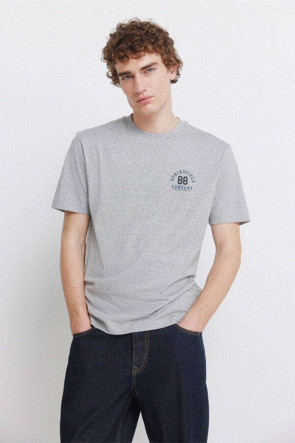 Springfield Playera logos jaspeada gris