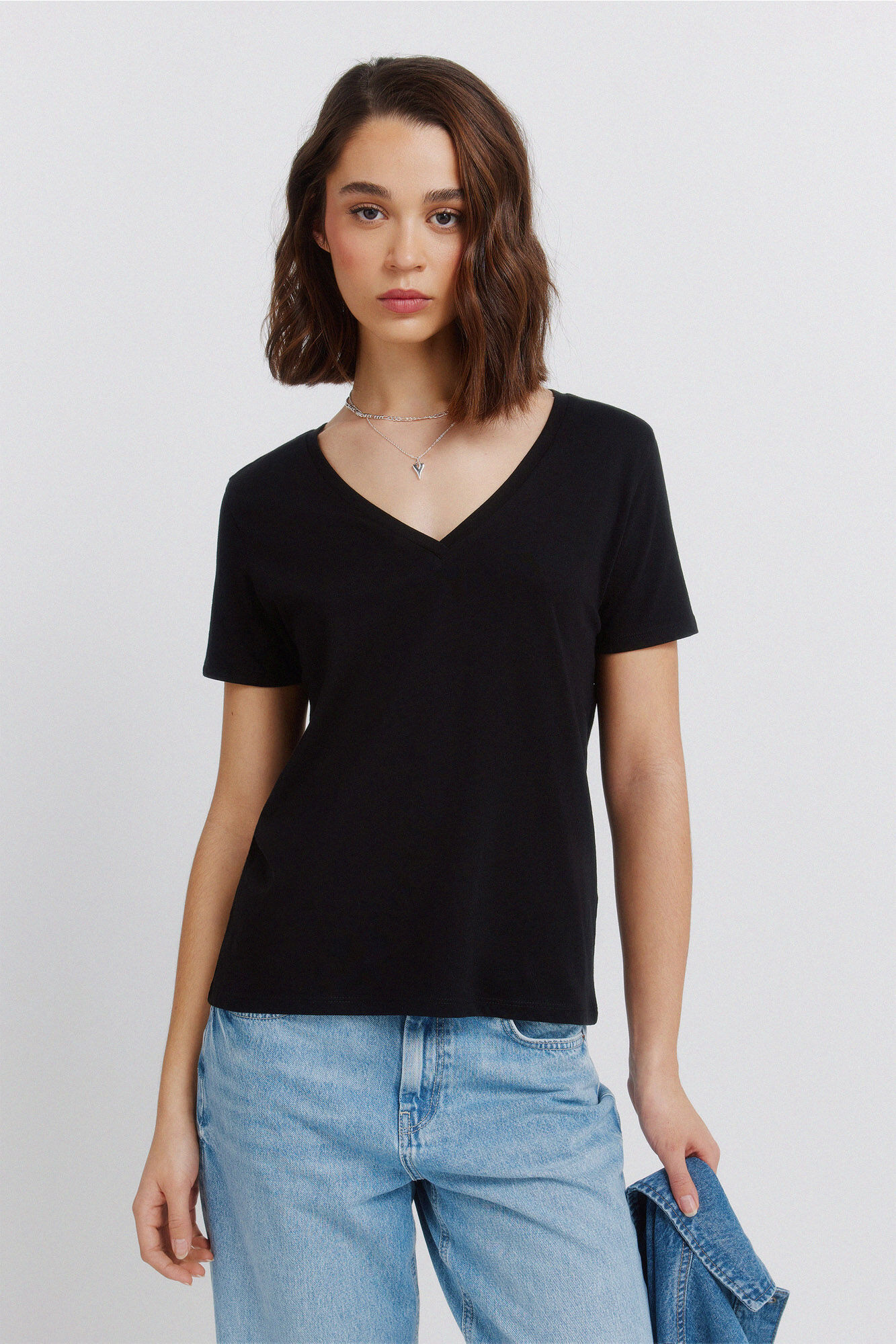 Springfield Playera b&aacute;sica cuello en pico de algod&oacute;n
