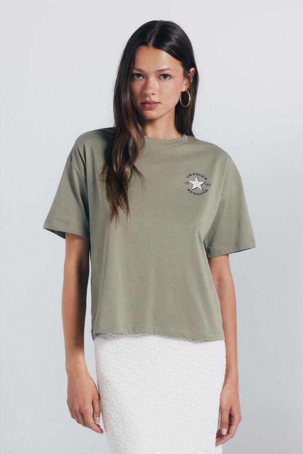 Springfield Playera gr&aacute;fica western kaki